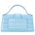 JACQUEMUS - Borsa a tracolla Le Bambino Jacquemus in pelle embossed coccodrillo blu - vista 3