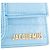JACQUEMUS - Borsa a tracolla Le Bambino Jacquemus in pelle embossed coccodrillo blu - vista 5