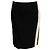 Saia lápis de lã com riscas Black / Ivory Fendi