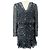 Veronica Beard Black Multi Rosalia Ruched Dress