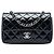 Chanel Mini Rectangular Classic Patent Single Flap Crossbody Bag Schwarz