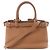 Prada Buckle Soft Grain Leather Small 2Way Handbag in Brown 1BA418