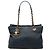 Borsa Tote Chanel Medium Chevron in vitello grana blu con ciondolo a medaglione