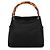 Bamboo Gucci 000 0166 Borsa in nylon nero con manico in bambù - vista 3