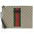 GUCCI Sherry GG Supreme Leather Clutch Bag Flat Pouch Beige 433665