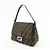 FENDI Zucca Mamma Baguette Borsa a tracolla in tela e pelle Marrone 26325 - vista 3