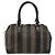 Fendi Borsa Boston Tela Pecan Nero Marrone - vista 2
