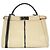 Fendi Peekaboo 34 cm – Pythonleder – Creme/Schwarz – Silberfarbene Hardware – inkl. Schultergurt