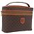 Céline CELINE Macadam Canvas Vanity Pouch PVC Brown Gold Auth 207156 - Jerrillo