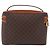 Céline CELINE Macadam Canvas Vanity Pouch PVC Brown Gold Auth 207156 - Jerrillo - vista 3