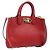 Salvatore Ferragamo Gancini Studio Bag Leather 2way Red Gold Auth 208047A - Jerrillo