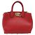 Salvatore Ferragamo Gancini Studio Bag Leather 2way Red Gold Auth 208047A - Jerrillo - vista 2