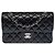 CHANEL Timeless/Classique Tasche aus schwarzem Leder - 104048