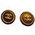 Pendientes de clip CHANEL Button resina negra y oro