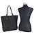 Prada Black Nylon Tote Shopper Bag mit Lederbesatz und silberner Hardware - Ansicht 2