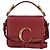 Chloé Mini mala crossbody de pega C em pele e camurça Raspberry Pink