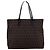 Fendi Borsa Tote Vintage in Canvas Zucchino Marrone e Nero e Pelle Nera