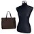 Fendi Borsa Tote Vintage in Canvas Zucchino Marrone e Nero e Pelle Nera - vista 2