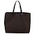 Fendi Borsa Tote Vintage in Canvas Zucchino Marrone e Nero e Pelle Nera - vista 3