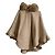 Autre Marque Sov Blue Fox Fur Ponte Poncho Mantel