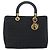Christian Dior Lady Dior Canage Sac à Main Canvas Black Gold - vue 13