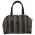 FENDI Pecan Canvas Boston Bag PVC Black Brown gold - vista 13