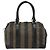 FENDI Pecan Canvas Boston Bag PVC Black Brown gold - vista 2