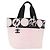 CHANEL Tote Bag Canvas Pink Silver CC