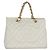 CHANEL COCO Mark Chain Hand Bag Caviar Skin White Gold CC