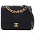 Chanel Black Quilted Lambskin Logo Letters Chanel Touch Chain Flap