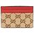 Tarjetero Gucci de lona GG beige