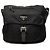 Bolsa Messenger Prada em Tessuto preta com fivela e zíper