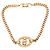 Bracciale a catena Dior Gold placcato oro con strass e logo CD