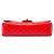 Chanel Red Medium Classic Patent Valentines Heart Charms Single Flap - vista 3