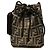 Fendi Brown Zucca Canvas Beuteltasche mit Kordelzug