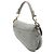 Mini Bolsa Saddle Dior em veludo cinza com ferragens adornadas com cristais - vista 2