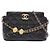 Borsa a tracolla Chanel Leo in pelle d'agnello matelassé nera