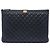 Chanel Black Large Quilted Caviar Boy O Case Clutch