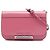 Bolsa Tiracolo com Aba Sybille em Couro Spazzolato Rosa Prada