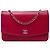 Chanel Red CC Caviar Sevruga Wallet On Chain