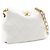 Chanel Borsa Hobo Piccola CC Matelassé in Pelle d'Agnello Bianca con Catena - vista 11