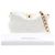 Chanel Borsa Hobo Piccola CC Matelassé in Pelle d'Agnello Bianca con Catena - vista 5