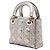 Dior Silver Mini Metallic Crinkled Lambskin Cannage Lady Dior - vista 2
