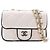 Clutch Chanel White Quilted Lambskin Resin CC Flap Clutch With Chain