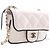 Clutch Chanel White Quilted Lambskin Resin CC Flap Clutch With Chain - vista 11
