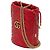 Gucci Pequena Bolsa Bucket GG Marmont em Pele de Vitelo Matelassé Vermelha - vista 2