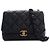 Chanel Black Small Quilted Lambskin Lacquered Chain Flap