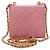 Chanel Mini CC Quilted Caviar Top Handle Clutch con Catena Rosa - vista 2