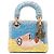 Dior Blue Limited Edition Brian Calvin Lady Art Mini Beaded Raffia Lady Dior