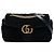 Borsa a tracolla Gucci GG Marmont Matelassé in shearling nera Medium